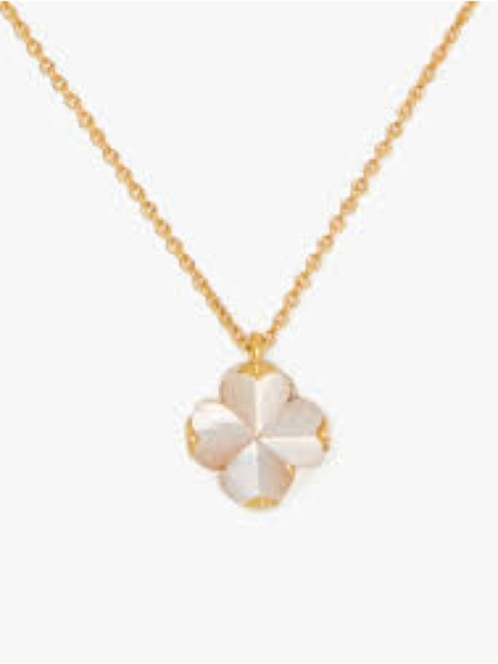 Kate Spade Nee York Mother-of-Pearl Spade Flower Mini Pendant Necklace